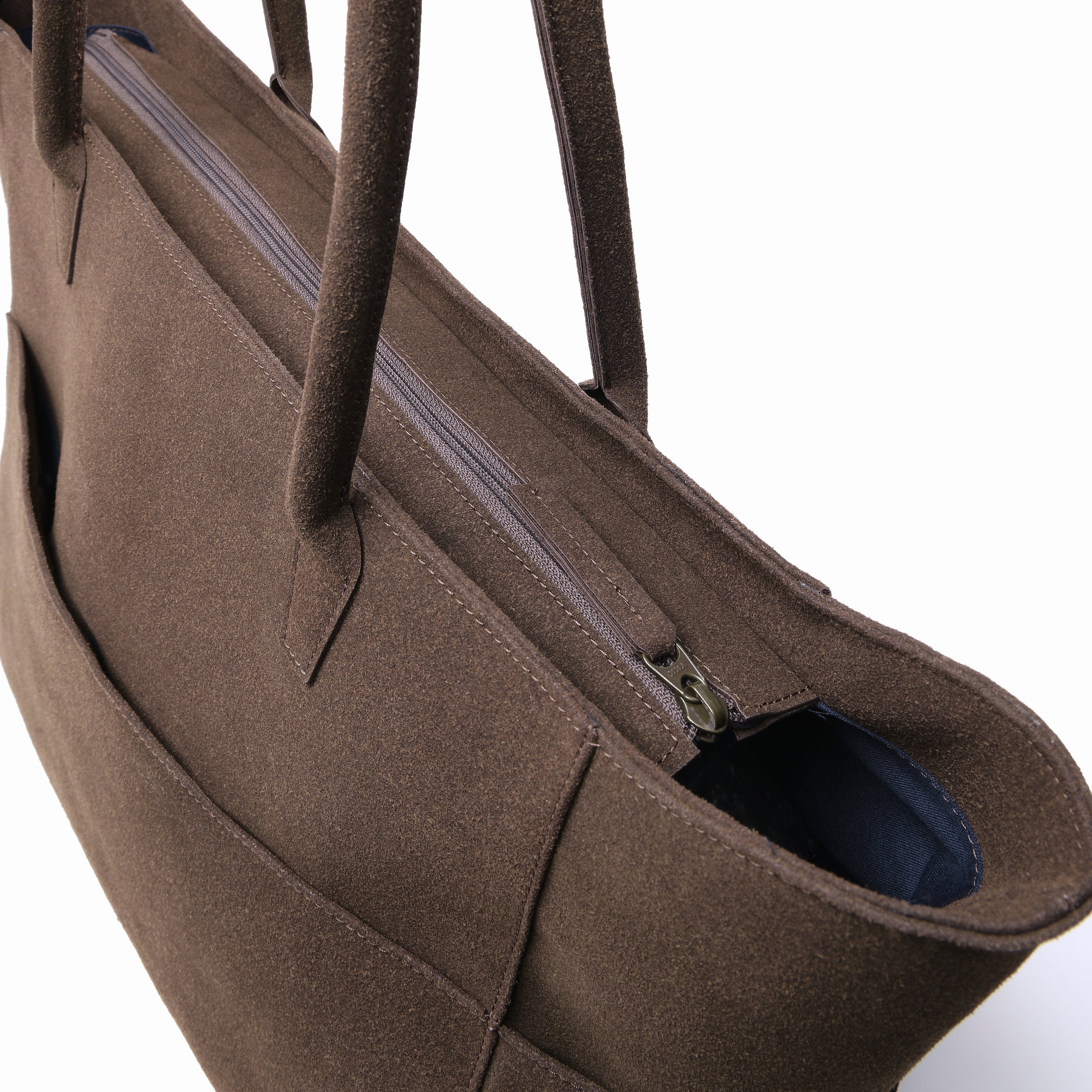Snap Tote - Dark Chocolate Suede